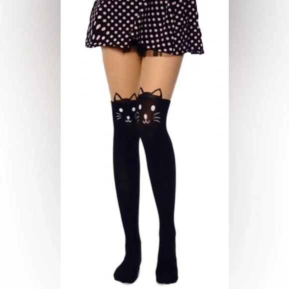 NEW Sexy Urban Cat Pantyhose 🖤 Over the knee print. Best look ever! 🖤✨ - Picture 5 of 7